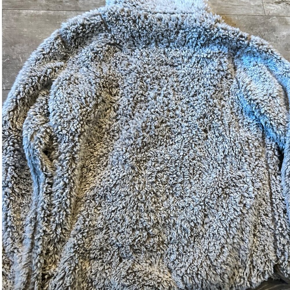 Altard State Stand Out For Good Fuzzy Sherpa Pullover Gray Quarter Zip Womens - Picture 5 of 5
